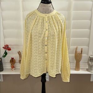 Free People Down From The Clouds Blouse Gold